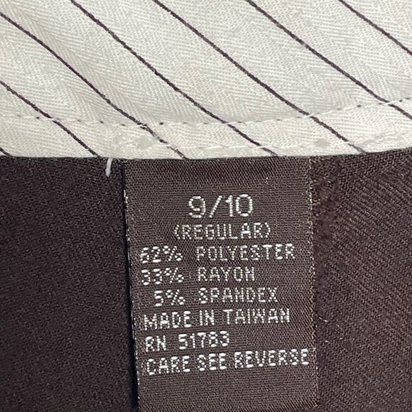 Maurices Wide Leg Dress Pants Trouser Mid Rise Flat Front Pockets Brown 9 / 10 - Picture 5 of 11